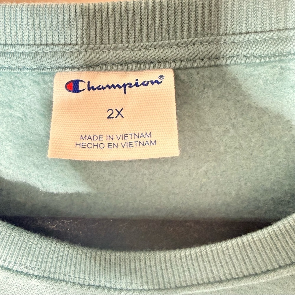 Champion Crewneck Sweatshirt Teal Blue 2X NWT - Picture 3 of 5